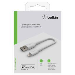 Foto: Belkin Lightning Lade/Sync Kabel 15cm, PVC, weiß, mfi zert.