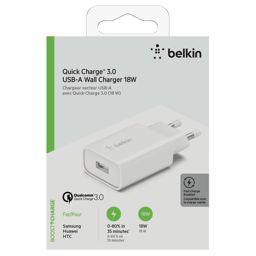 Foto: Belkin USB-A Netzladegerät   18W Quick Charge,weiß     WCA001vfWH
