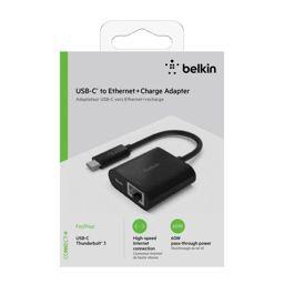 Foto: Belkin USB-C / Gigabit-Ethernet- Adapter 60W PD, schw. INC001btBK