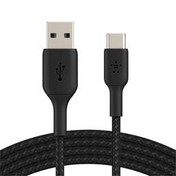 Foto: Belkin USB-C/USB-A Kabel      3m ummantelt, schwarz  CAB002bt3MBK