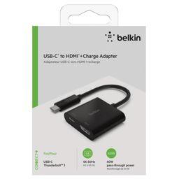 Foto: Belkin USB-C auf HDMI-Adapter 60W PD, schwarz       AVC002btBK