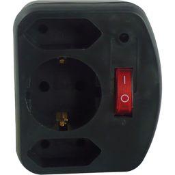 Foto: REV 3-fach Adapter mit Schalter und Überspannungsschutz schwarz